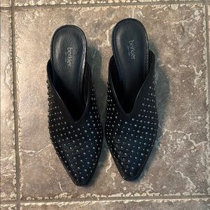 Botkier Black Mules Sleek Perforated Design